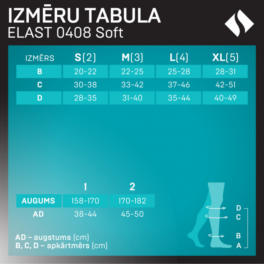 Medicīniskās elastīgās kompresijas pusgarās zeķes bez purngala, unisekss. Soft Medicīniskās elastīgās kompresijas pusgarās zeķes bez purngala, unisekss. Soft