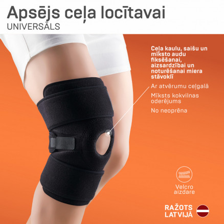 Medical neoprene knee band, with opening for kneecap, universal. lux