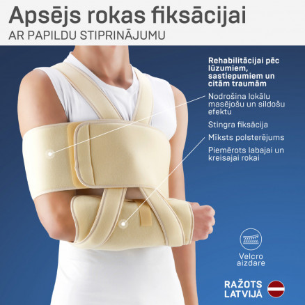 Medicīniskais balstošais apsējs rokas fiksācijai, ar papildus stiprinājumu, (Dezo tipa apsējs)