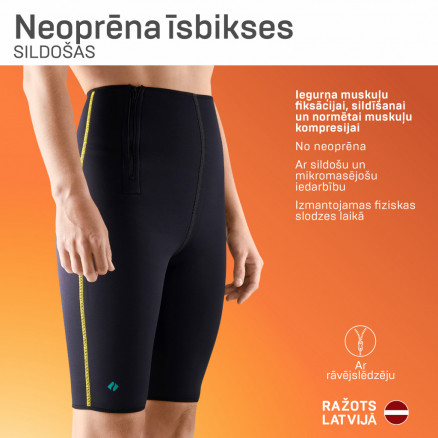 Medisinske elastiske neoprenshorts for støtte og oppvarming av hofte - og hofteledd