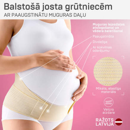 Medyczny elastyczny pas ciążowy z zaawansowanym oparciem pleców. Komfort