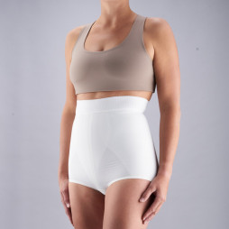 Elastic medical high waistline postnatal briefs and with a silicone band