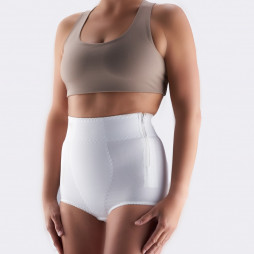 Elastic medical high waistline postnatal briefs with zippe