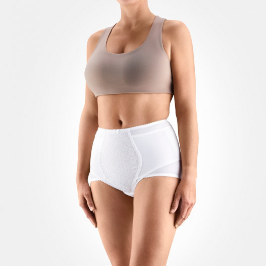 Medical elastic postnatal briefs, with elasticated, adjustable, Velcro fastenings on the sides