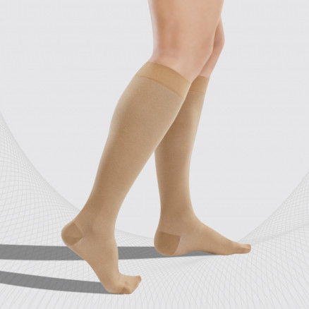 Medias de rodilla de compresión médica, con algodón, unisex. Para uso diario y viajes. Algodón