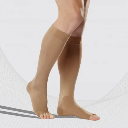 Medias de rodilla de compresión médica sin toallas, unisex. LUX
