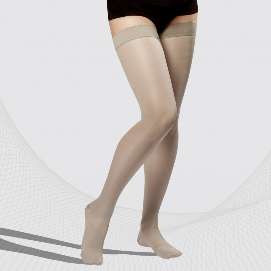 Medical compression thigh stockings, unisex.