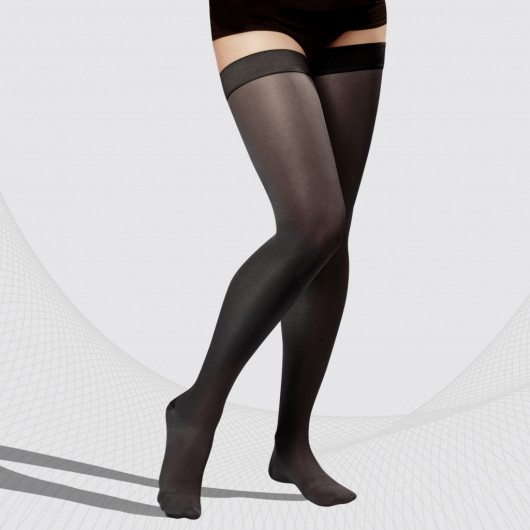 Medical compression thigh stockings, unisex