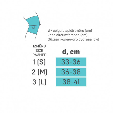 Medicīniskā elastīgā tubulārā saite (ortoze), ceļa locītavas fiksācijai