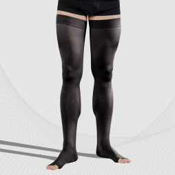 Medicinska kompressionslårstrumpor utan tåhättor, unisex. LUX
