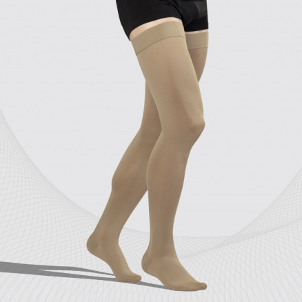 Medizinische Kompression Schenkelstrümpfe mit Toecap, Unisex. LUX