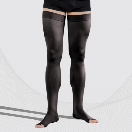 Medizinische Kompression Schenkelstrümpfe ohne Toecap, unisex. LUX