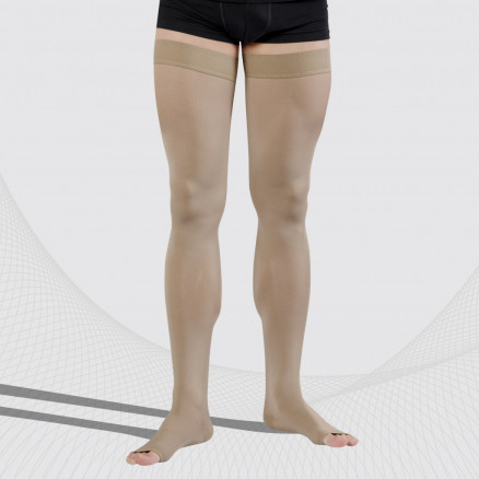 Medizinische Kompression Schenkelstrümpfe ohne Toecap, unisex. LUX