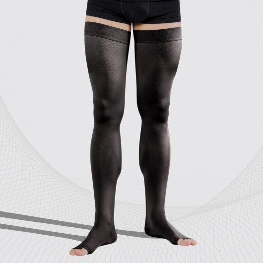 Medizinische Kompression Schenkelstrümpfe ohne Toecap, unisex. LUX