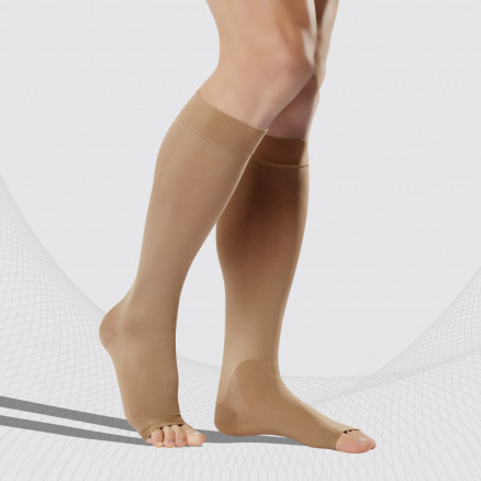 Medizinische Kompressionskniestrümpfe ohne Toecap, unisex. LUX