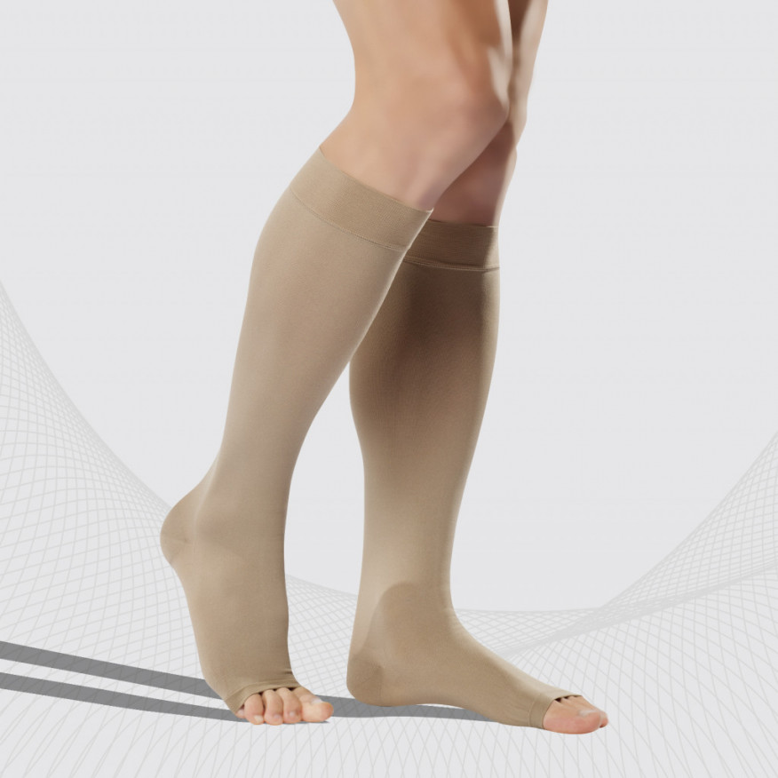 Medizinische Kompressionskniestrümpfe ohne Zehenkappe, Unisex. LUX Medizinische Kompressionskniestrümpfe ohne Zehenkappe, Unisex. LUX