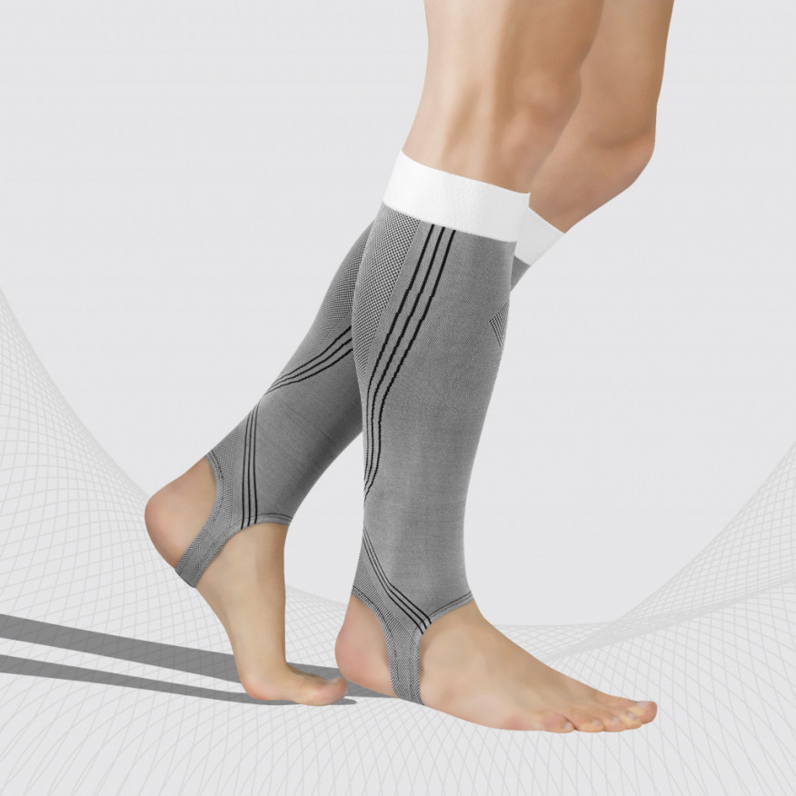 Vadskydd med kompression för sport och aktiv livsstil, med fothällor, unisex, Active Vadskydd med kompression för sport och aktiv livsstil, med fothällor, unisex, Active