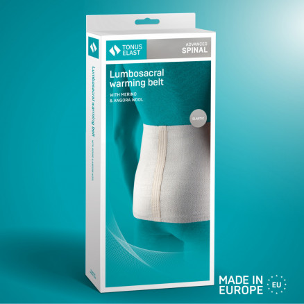 Ceinture chauffante lombo-sacrée avec laine mérino et angora