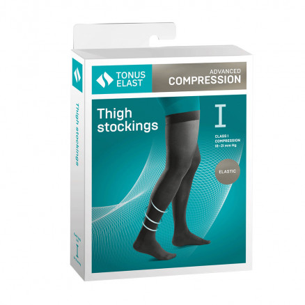 Compresión médica muslo con puntera, unisex. LUX