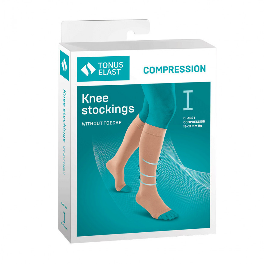 Medical compression knee stockings without toecap, unisex Tonus Elast