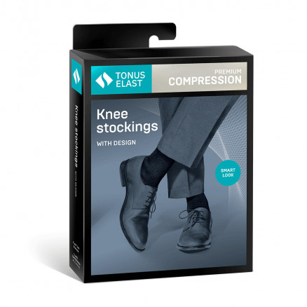 Medical Compression pończochy kolanowe, ze wzorem. Do podróżowania, codziennego i biurowego. Biznes