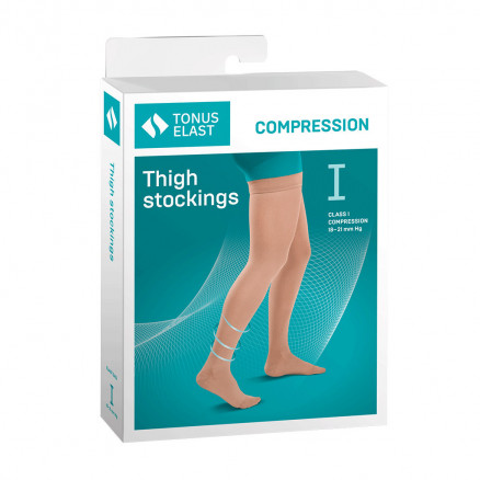 Medical compression thigh stockings, unisex