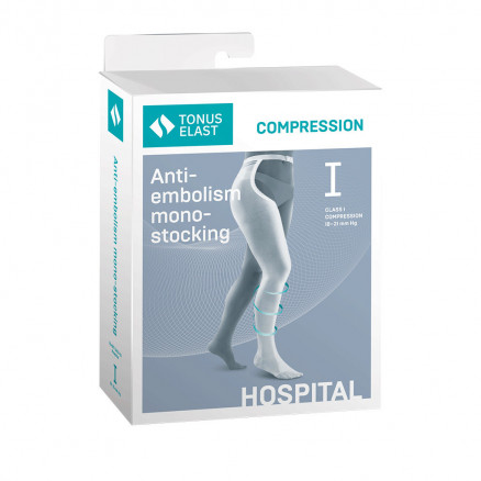 Medizinischer Kompressions-Monostrumpf mit Kontrollöffnung, Anti-Embolie, mit Verschluss an der Taille, Unisex. Krankenhaus
