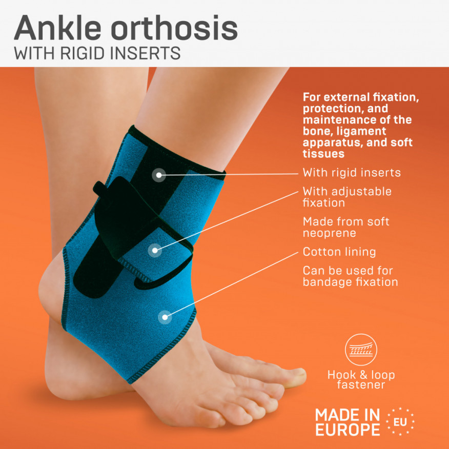 Ankle orthosis with inserts