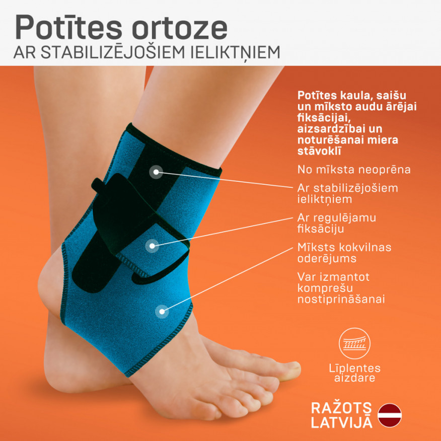 Potītes ortoze ar ieliktņiem