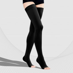 Elastyczne medyczne pończochy uciskowe na uda bez podnoska, unisex . Soft