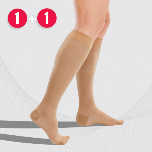 Bas médicaux de compression pour genoux, avec coton, unisexe. Pour un usage quotidien et un voyage. Coton lot de 2 pièces.