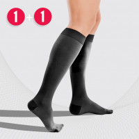 Medical compression knee stockings, with cotton, unisex. For daily use and travel. Cotton 1+1 Set of 2 pairs