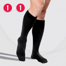 Medical compression knee stockings, with pattern. For travel, everyday and office. Business Set of 2 pairs