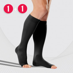 Medical compression knee stockings without toecap, unisex. LUX Set of 2 pairs