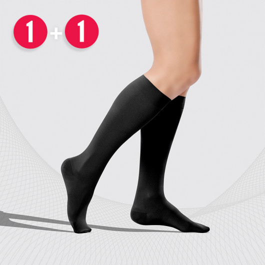 Medicininės kompresinės kojinės iki kelių, tinka vyrams ir moterims. LUX 2 porų rinkinys