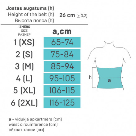 Medical elastic belt post-operative, with foam detail on the front of the belt and a soft inside. LUX