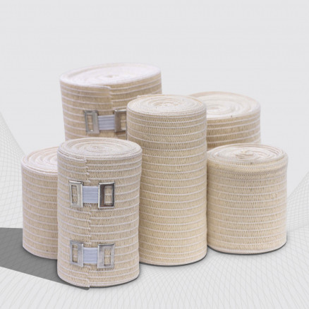 Elastic medical bandage ribbon compressive. High stretch