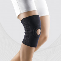 Medical neoprene knee band, with opening for kneecap