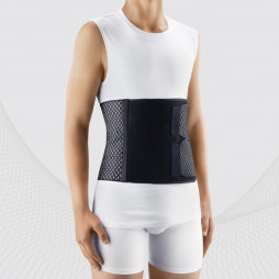 Faja abdominal postoperatoria elástica médica con inserciones traseras rígidas de material transpirable y duradero, con doble fijación. AIR