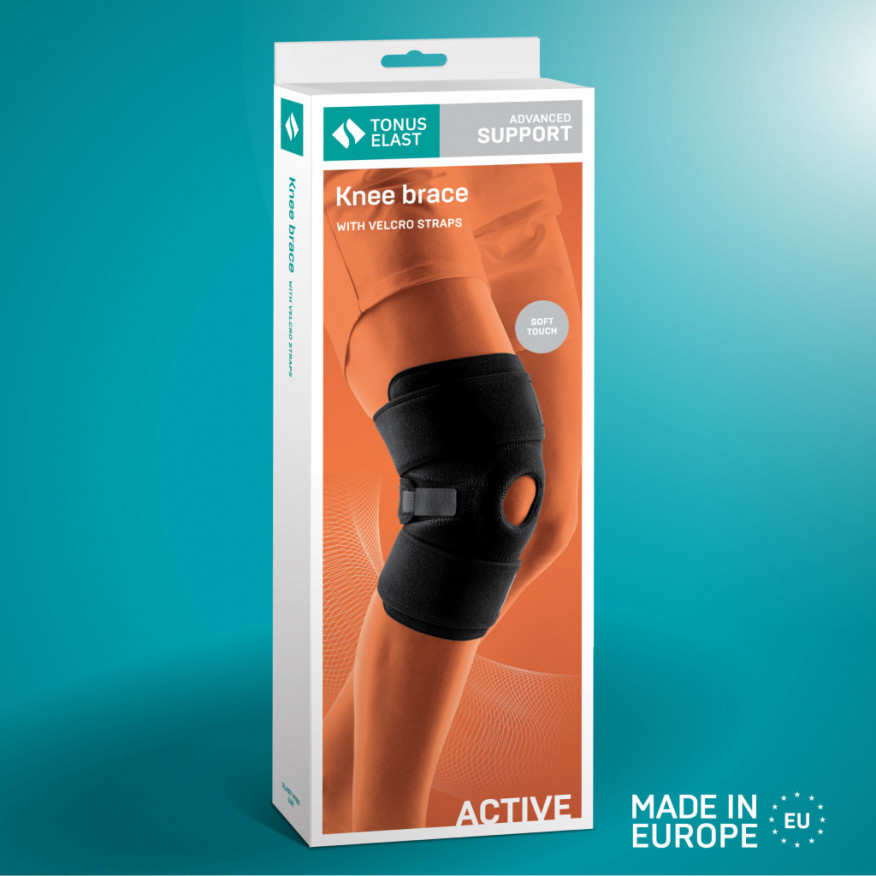 Medical neoprene knee band, with opening for kneecap, universal. lux