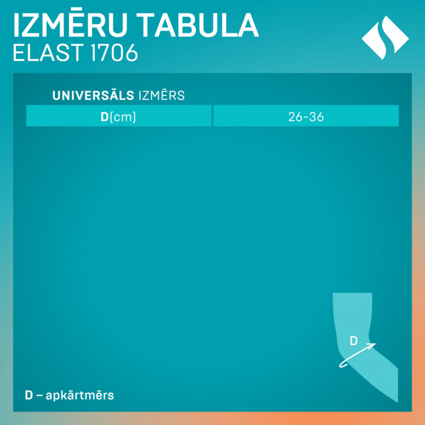 Medicīniskais apsējs no neoprēna (ortoze) apakšdelma cīpslas fiksācijai, universāls