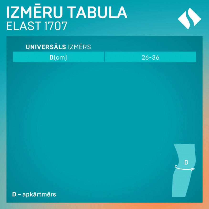 Medicīniskais apsējs no neoprēna (ortoze), patellārās cīpslas fiksācijai, universāls