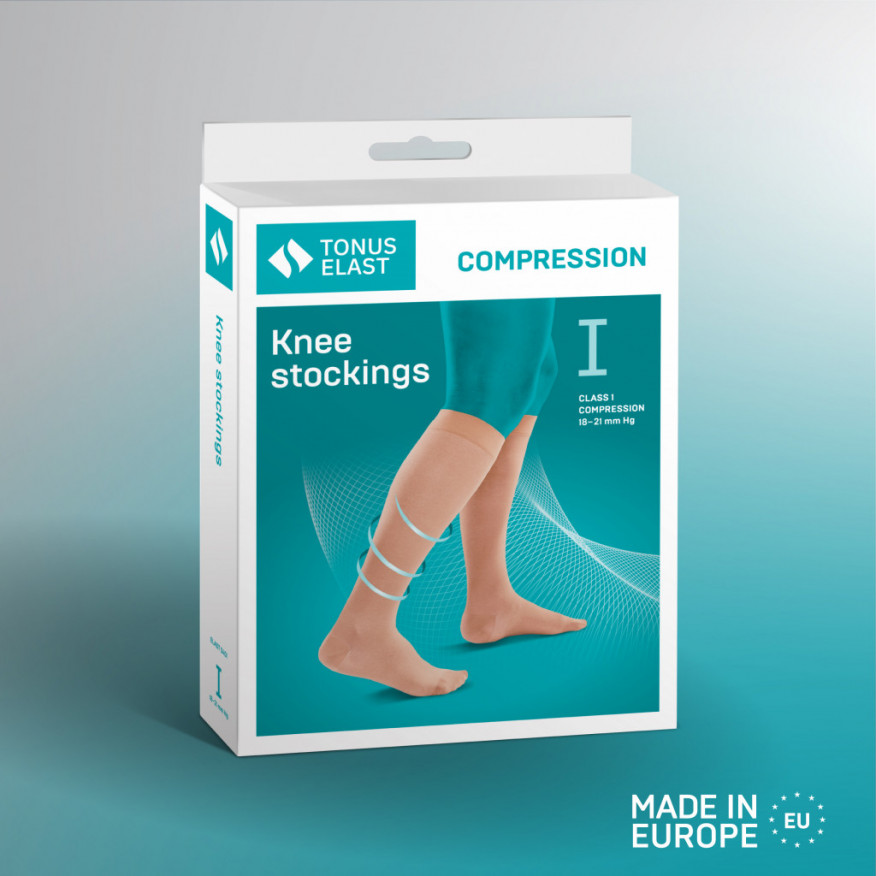 Medicininės kompresinės kojinės iki kelių, tinka vyrams ir moterims.