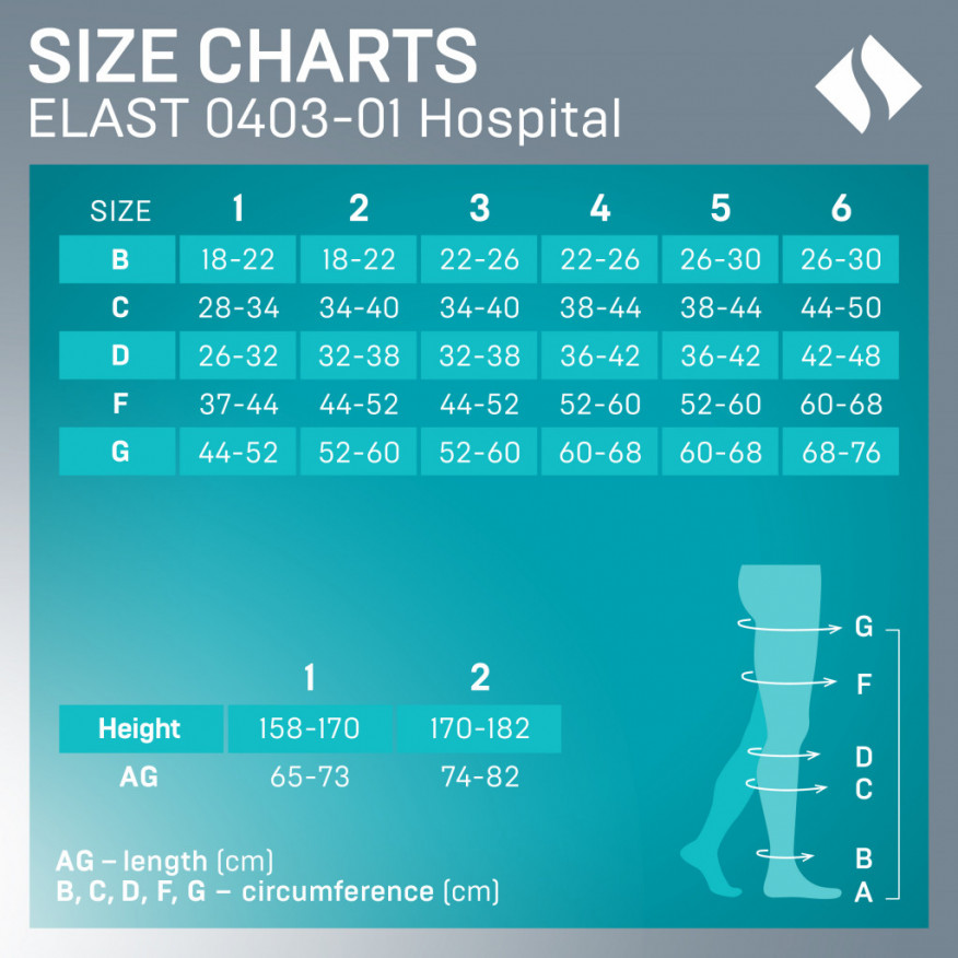 Medizinischer Kompressions-Monostrumpf mit Kontrollöffnung, Anti-Embolie, mit Verschluss an der Taille, Unisex. Krankenhaus