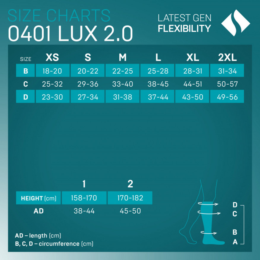 Medical compression knee stockings, unisex. LUX 2.0