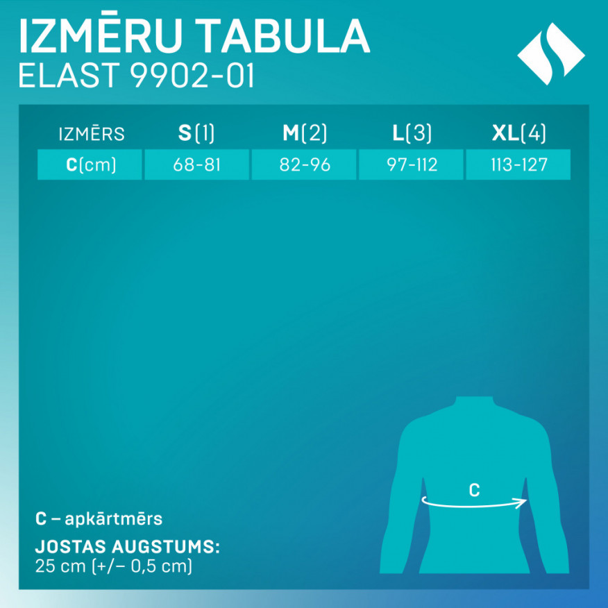 Medicīniskā elastīgā josta krūškurvja fiksēšanai