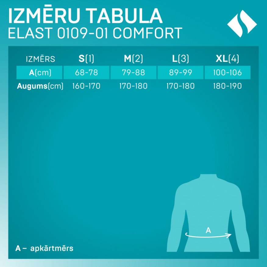 Medicīniskais elastīgais stājas korektors, mugurkaula krūškurvja apakšdaļai un jostas daļai, ar metāla ieliktņiem. Comfort Medicīniskais elastīgais stājas korektors, mugurkaula krūškurvja apakšdaļai un jostas daļai, ar metāla ieliktņiem. Comfort