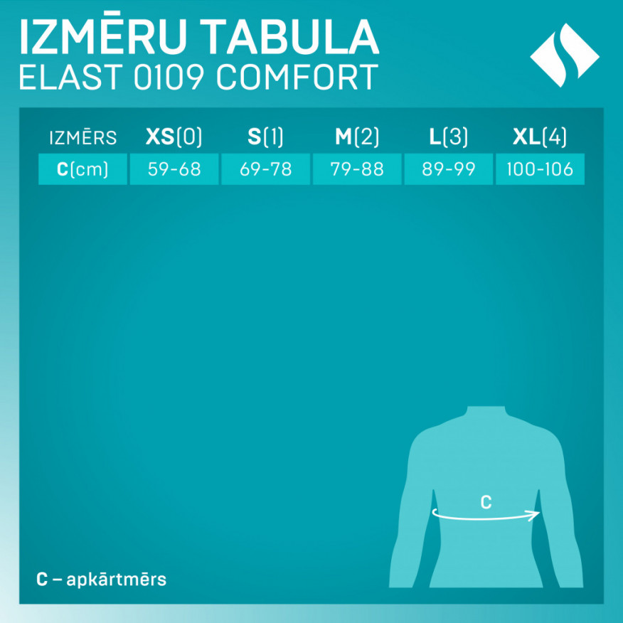 Medicīniskais elastīgais stājas korektors mugurkaula krūšu daļai, ar metāla ielitkņiem, Comfort Medicīniskais elastīgais stājas korektors mugurkaula krūšu daļai, ar metāla ielitkņiem, Comfort