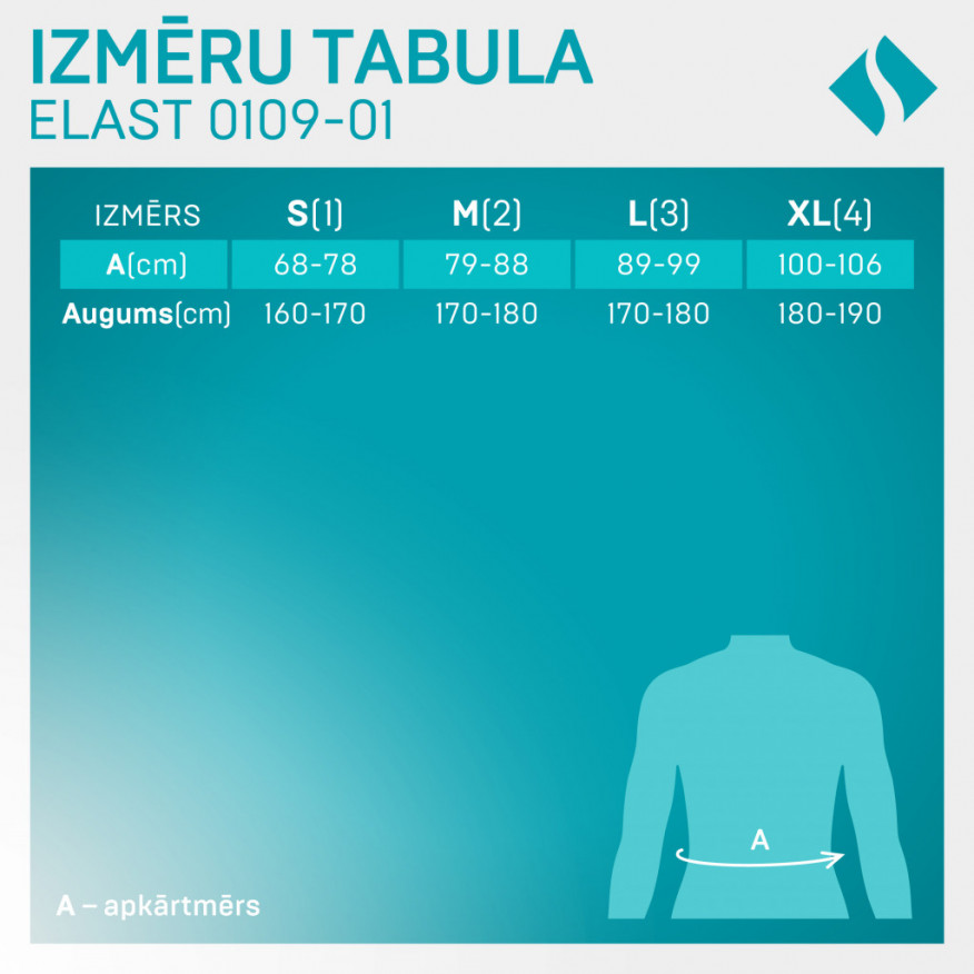 Medicīniskais stājas korektors mugurkaula krūšu un jostas daļas balstam, ar metāla ieliktņiem