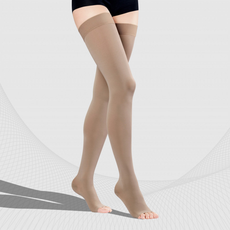 Bas de cuisse de compression médicale élastique sans embout, unisexe. Soft Bas de cuisse de compression médicale élastique sans embout, unisexe. Soft